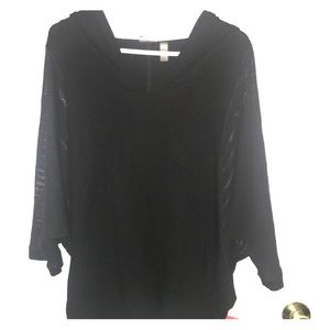 Zella Black Hoodie w/Mesh Sleeves - NWT